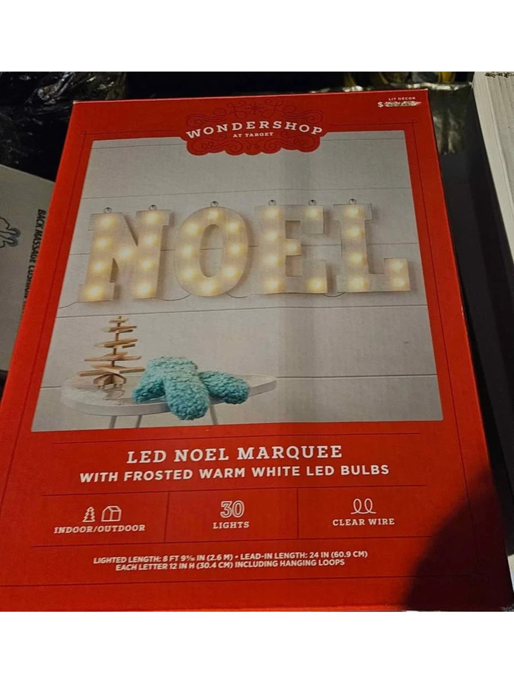 Wondershop Target noel led Marquee Sign 12" Warm White Christmas Decor 30 Lights